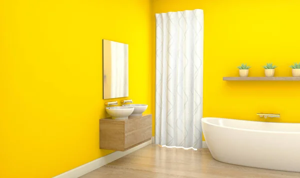 Yellow Bathroom Interior