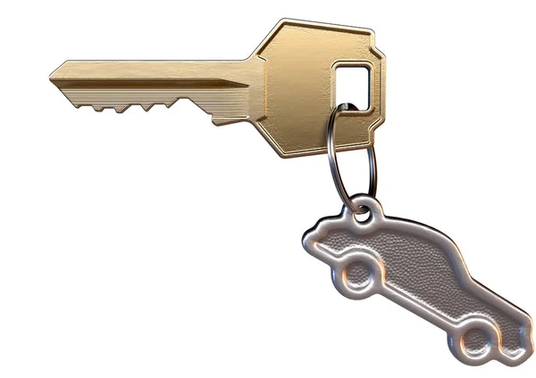 Key And Car Keyring — Stock Photo, Image