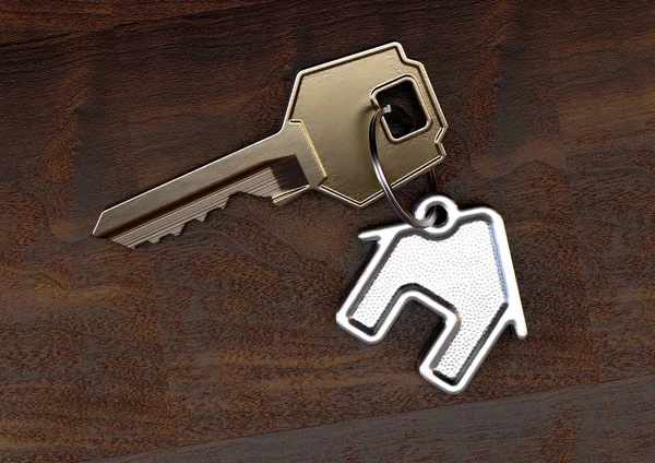 Schlüsselanhänger für Haus und Schlüssel — Stockfoto