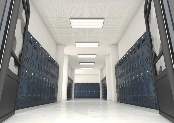 School Locker Corridor — Stockfoto