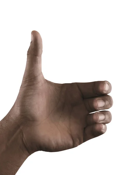 Black Hand With Virtual Smartphone — Stock Photo, Image