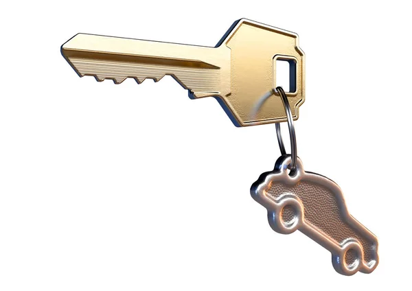 Key And Car Keyring — Stock Photo, Image