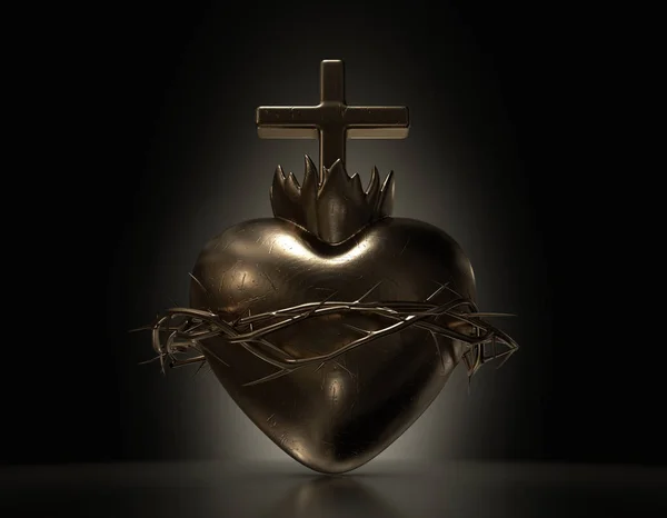 Heiliges Herz des Jesusgusses — Stockfoto
