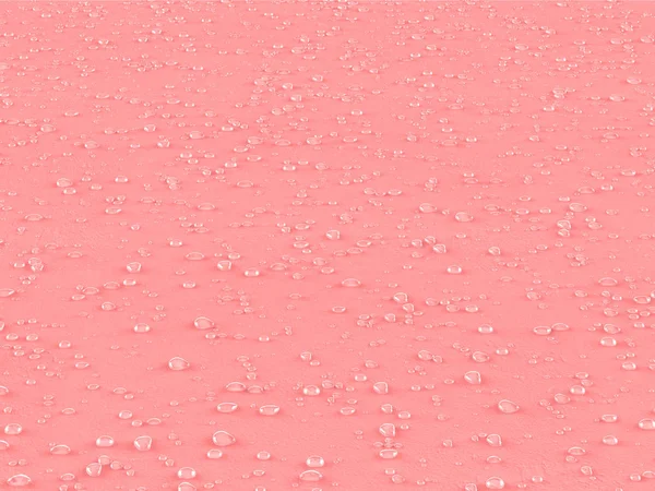 Wassertropfen auf rosa strukturierter Oberfläche — Stockfoto
