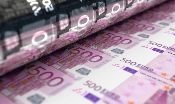 Impression de billets en euros — Photo