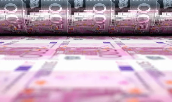 Impression de billets en euros — Photo
