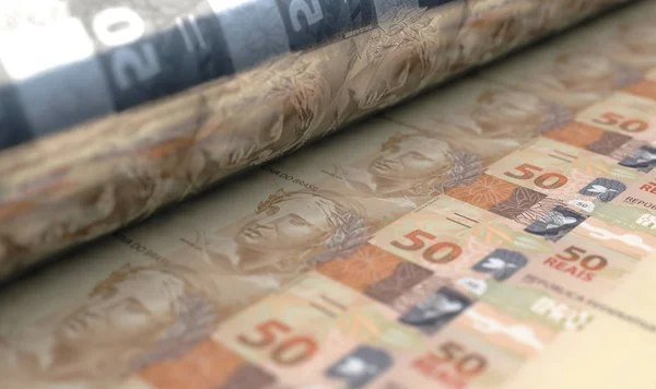 Printing Brazilian Real Notes — Stock Photo, Image