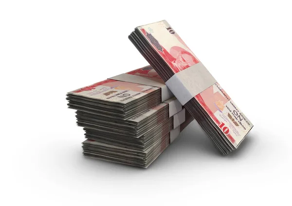Una Pila Banconote Lira Turca Bundle Uno Sfondo Isolato Rendering — Foto Stock