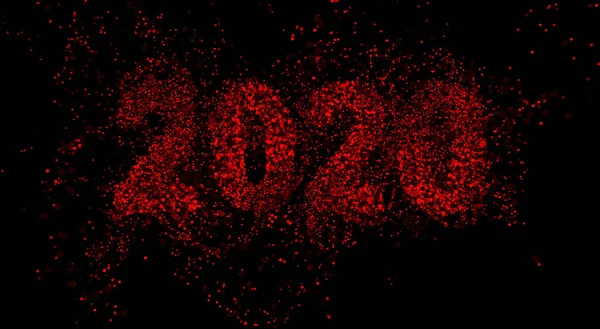 Close View Numbers Made Red Virus Molecules Spelling Out 2020 — Stock Photo, Image