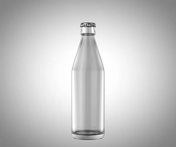 Une Bouteille Bière Verre Transparent Sur Fond Studio Blanc Isolé — Photo