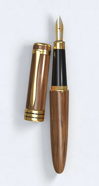 Een Close Van Een Sierlijke Moderne Fontein Pen Deksel — Stockfoto