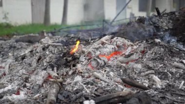 Bir parça tahta ahşap yakma. Ama sol kül yanan bir parlama ile yandı. Neden duman hava kirliliği kavramlar küresel ısınma