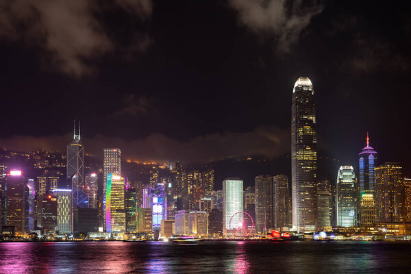 Hong Kong city laser show Symphony Of Lights Panorama Landmark s