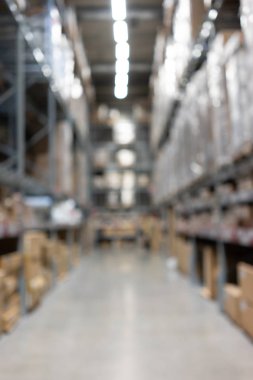 Boş süpermarket koridorsoyut bulanık süpermarket görünümü, de