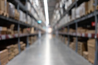 Boş süpermarket koridorsoyut bulanık süpermarket görünümü, de