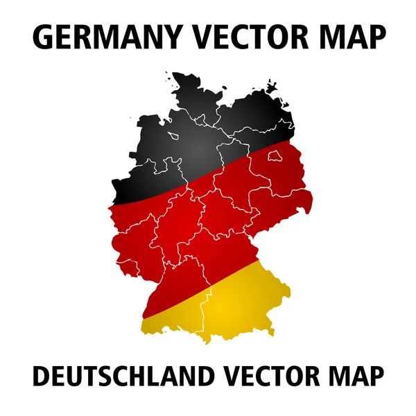 Alemanha Mapa Vetorial Cores Bandeira Nacional — Vetor de Stock