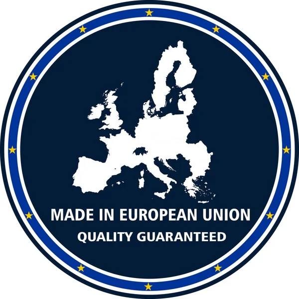 Feito Selo Qualidade União Europeia Ilustração Vetorial — Vetor de Stock