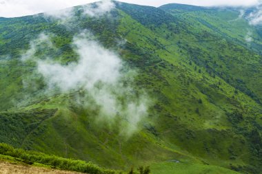 Dağlarda sisli hava