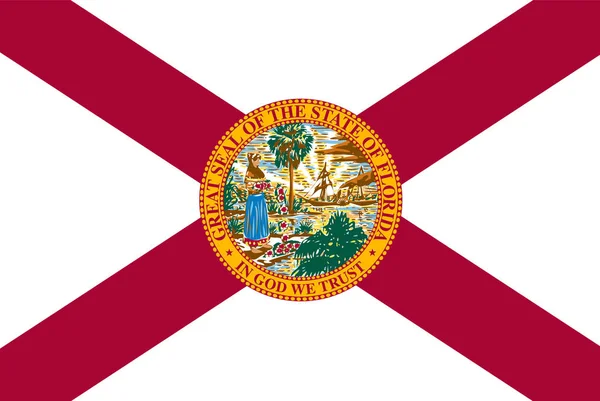 Bandera Del Estado Florida Ilustración Vectorial — Vector de stock