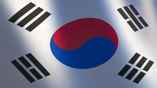 Σημαία Της Νότιας Κορέας Απεικόνιση Του Κουνώντας Σημαία Της Νότιας — Φωτογραφία Αρχείου