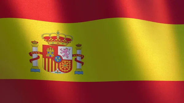 Bandeira Espanhola Ilustração Acenando Bandeira Espanha — Fotografia de Stock