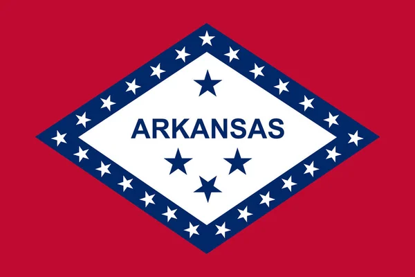 Vector Vlag Van Arkansas Verenigde Staten — Stockvector