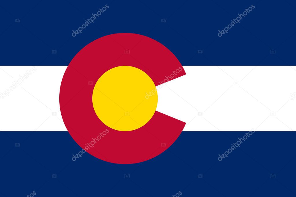 Colorado state flag. USA state symbol.Vector illustration