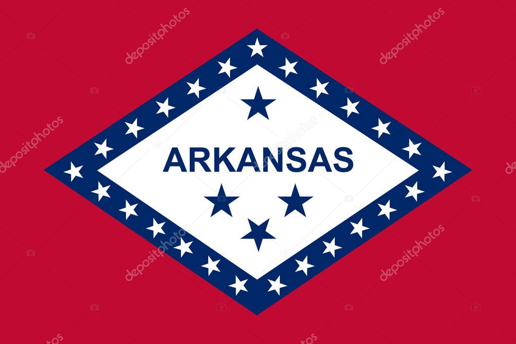 Vector flag of Arkansas state, United States of America.