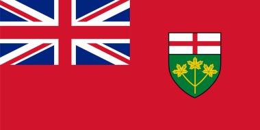 Ontario, Kanada Eyaleti vektör bayrağı. Toronto