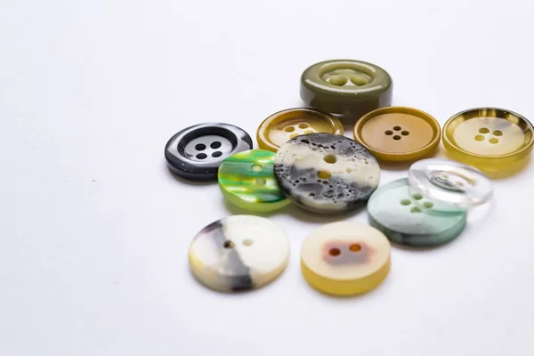 Clothes Buttons Isolated Closeup Photo Shot — Stock Photo, Image