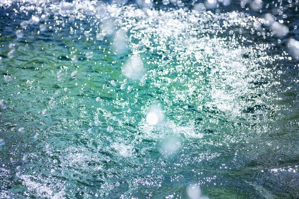 Fountain Sparkling Drops Sunlight Twinkling Water — Stock Photo, Image