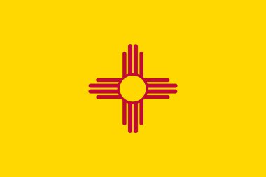 Vektör bayrak çizim New Mexico eyalet, Amerika Birleşik Devletleri