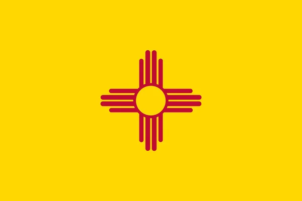 Vektor Flagge Illustration Des Neuen Mexikanischen Staates Vereinigte Staaten Von — Stockvektor