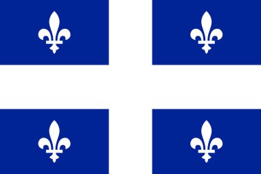 Vektör Quebec eyaleti Kanada bayrağı. Montreal, Quebec, Laval