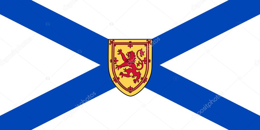 Vector flag of Nova Scotia province Canada. Halifax, Cape Breton
