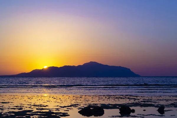 Frumos Apus Soare Colorat Peste Marea Roșie Egipt — Fotografie, imagine de stoc