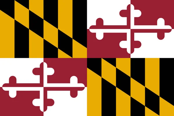 Maryland bayrak. Vektör çizim. Amerika Birleşik Devletleri. Baltimore.