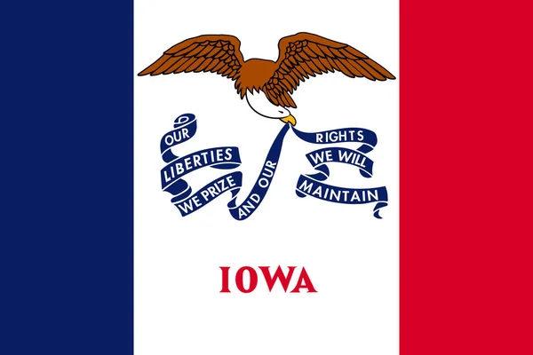 Iowa Flag Vector Illustration United States America — Stock Vector