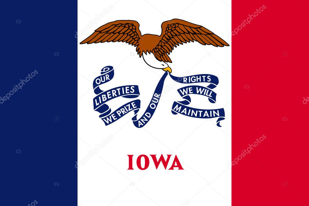 Iowa flag. Vector illustration. United States of America.