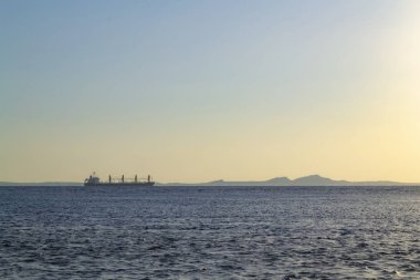 Sharm El Sheikh, Mısır Tiran Adası, Kızıldeniz, Suudi Arabistan'ın harika gün batımı