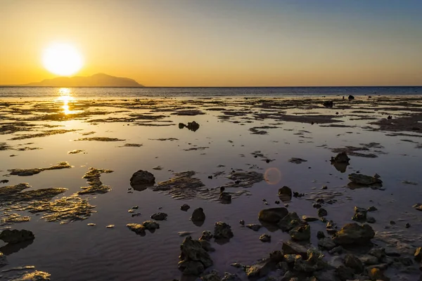 Sharm Sheikh Egito Maravilhoso Pôr Sol Mais Tiran Ilha Mar — Fotografia de Stock