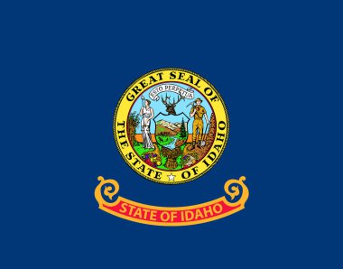 Idaho Eyalet vektör bayrak. Vektör çizim. Amerika Birleşik Devletleri.