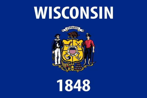 Drapeau Vecteur Wisconsin Illustration Vectorielle États Unis Amérique — Image vectorielle