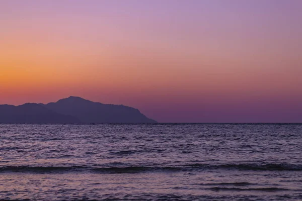 Minunat Apus Soare Sharm Sheikh Egipt Peste Insula Tiran Marea — Fotografie, imagine de stoc