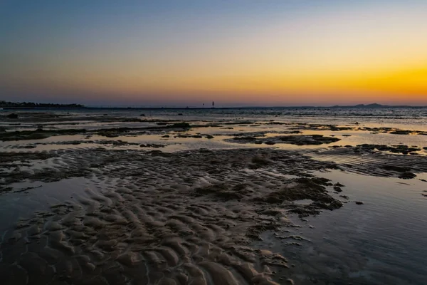 Minunat Apus Soare Sharm Sheikh Egipt Peste Insula Tiran Marea — Fotografie de stoc gratuită