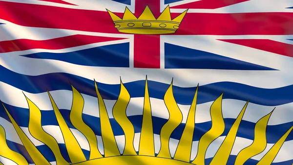 British Columbia Flag Waving Flag British Columbia Province Canada — Stock Photo, Image