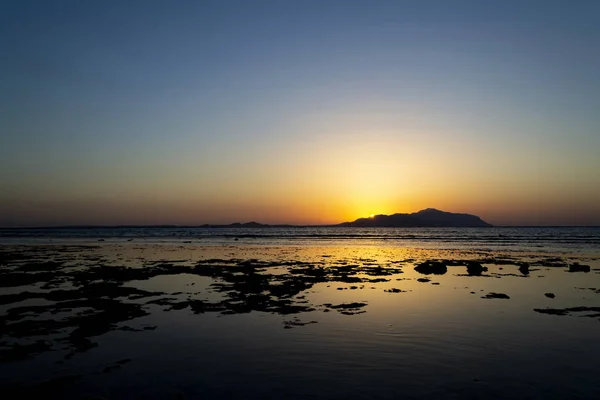 Maravilhoso Pôr Sol Sharm Sheikh Egito Sobre Tiran Ilha Mar — Fotografia de Stock