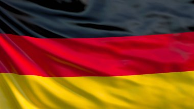 Almanya bayrağı. Almanya bayrağı sallayarak 3d çizim