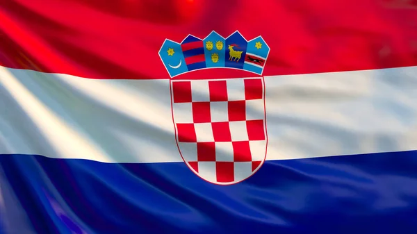 Kroatië Wapperende Vlag Van Kroatië Illustratie — Stockfoto