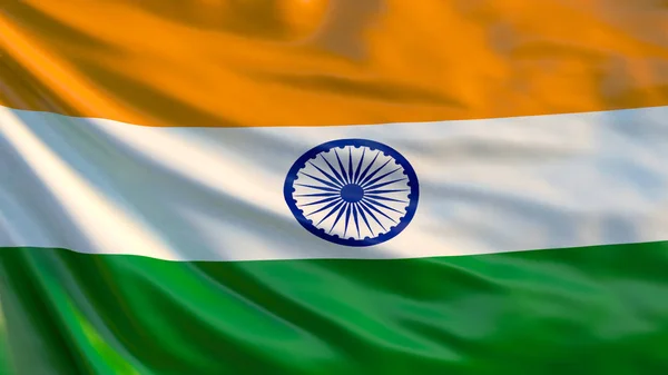 India flag. 3d illustration of waving flag of India